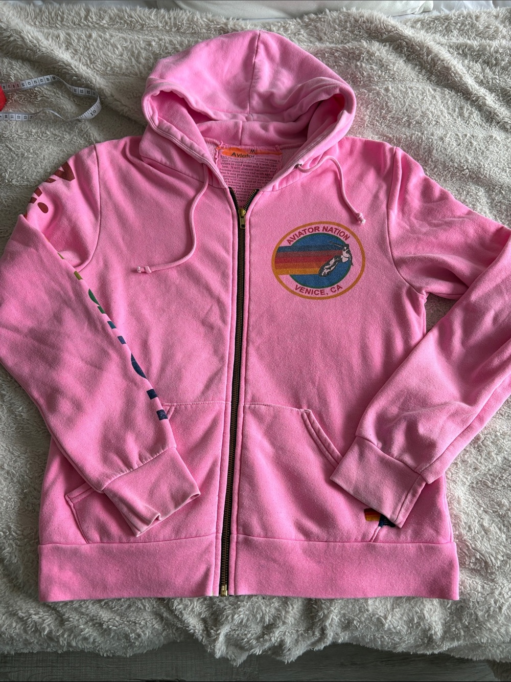 Pink aviator nation zip up size medium